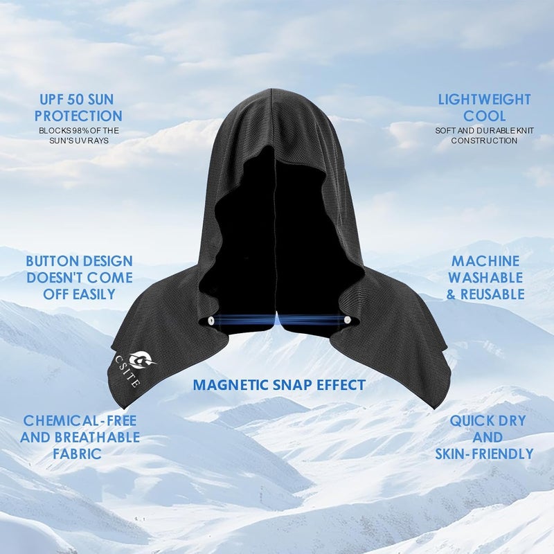 CASITE 3 Pack Cooling Hoodie Towels, Instant Cooling Towels for Neck and Face, UPF 50 Sun Protection, Ice Towel for Hot Weather, Head Towel for Sports, Camping, Cycling & More Activities - Image 2